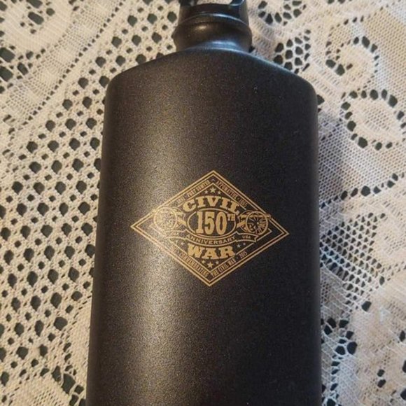 Promotional Civil War Black Flask with Threaded Lid and Clip - Picture 5 of 8